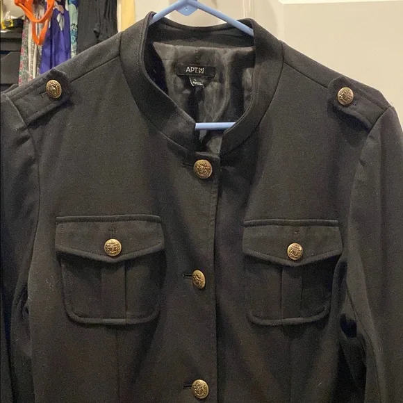 Apt. 9 Black Military Style Jacket - Picture 4 of 7